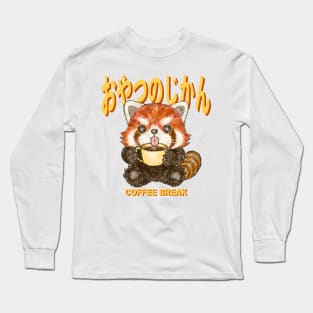 Red panda coffee time Long Sleeve T-Shirt